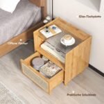 Naktinis staliukas su stalčiumi ir paslėpta daiktadėže (Natūrali)