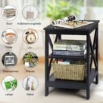 Daugiaskylė naktinė spintelė (Juoda)