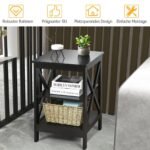 Daugiaskylė naktinė spintelė (Juoda)