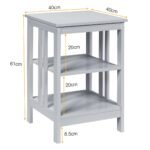 Daugiafunkcis staliukas su trimis lentynomis (Pilka)