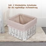 3 pakopų naktinis staliukas su stalčiumi ir dviem krepšeliais (Balta)