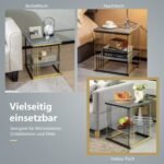 Kompaktiškas dviejų pakopų staliukas su nuimama lentyna (Pilka)