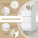 Naktinis staliukas su trimis stalčiais (Balta)