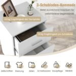 Spintelė su trimis stalčiais biurui (Balta)