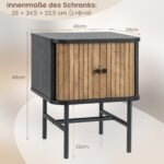 Spintelė prie lovos su stumdomomis durelėmis ir talpia saugykla (Juoda)