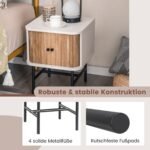 Naktinis staliukas su stumdomomis durelėmis ir talpia saugykla (Balta)