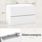 Sieninis naktinis staliukas su dviem stalčiais (Balta)