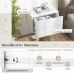 Sieninis naktinis staliukas su dviem stalčiais (Balta)