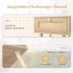 Naktinis staliukas su stalčiumi ir natūralaus rotango apdaila (Natūrali)