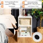 Staliniai staliukai su atvira lentyna ir spintele (2 vnt.) (Balta)