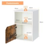 Staliniai staliukai su atvira lentyna ir spintele (2 vnt.) (Balta)