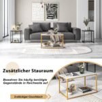 Funkcionalus metalinio rėmo staliukų komplektas (Juoda ir balta)