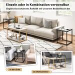 Funkcionalus metalinio rėmo staliukų komplektas (Juoda ir balta)