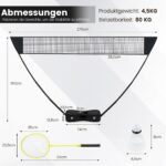 Nešiojamas badmintono rinkinys su visais reikiamais priedais (Juoda)