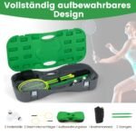 Nešiojama badmintono aikštelė su raketėmis ir kamuoliukais (Žalia)