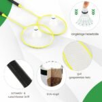 Nešiojama badmintono aikštelė su raketėmis ir kamuoliukais (Žalia)