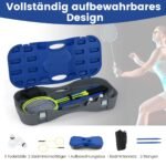 Nešiojamas badmintono aikštelės komplektas su raketėmis ir kamuoliukais (Mėlyna)