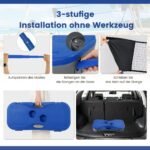 Nešiojamas badmintono aikštelės komplektas su raketėmis ir kamuoliukais (Mėlyna)