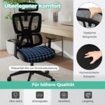 Ergonomiška biuro kėdė su N formos juosmens atrama (Juoda)