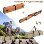 Sulankstomas aliuminio kempingo staliukas medžio imitacijos paviršius (Natūrali)