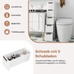 Siauras sandėliukas su ratukais (Balta)