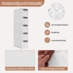 Siauras sandėliukas su ratukais (Balta)