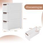 Siauras stalčių vežimėlis ratukais (Balta)