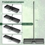 Profesionalus vejos lyginimo grėblys su ergonomiška rankena (Juoda)