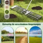 Niveliuojamasis grėblys su ergonomiška rankena (Sidabrinė)