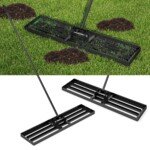 Profesionalus sodo niveliuojamasis grėblys su ergonomiška rankena (Juoda)