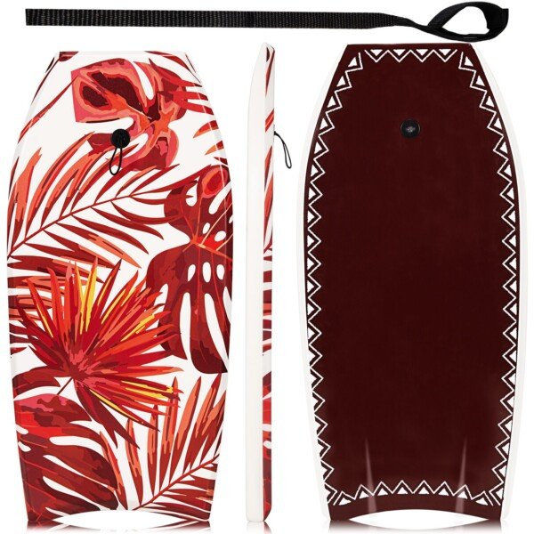 Lengvas bodyboard su saugos dirželiu (Raudona)