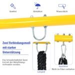 Tvirtas metalinis A formos sūpynių stovas (Mėlyna ir geltona)