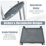 Antžeminio baseino kopėčios su nuimamu pakopų tvirtinimu (Sidabrinė)