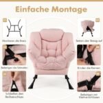 Ergonomiškas fotelis su ranktūriais ir šonine kišene (Rožinė)