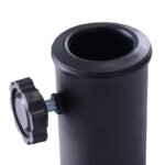 Stabilus pusapvalis saulės skėčio stovas balkonui ir terasai (Juoda)