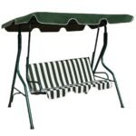 Sodo supynės su stogu trims vietoms (Žalia)