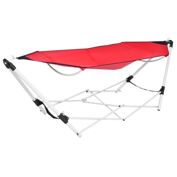 Sulankstomas hamakas su stovu (Raudona)