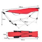 Sulankstomas hamakas su stovu (Raudona)