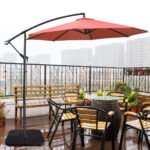 Kryžminis skėčio stovas su keturiomis plokštėmis (Juoda)