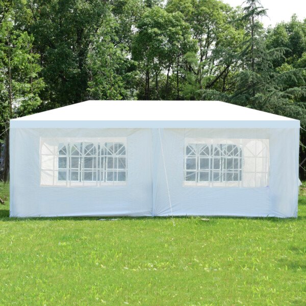 Erdvi 3x6 m šventinė palapinė su langais (Balta)