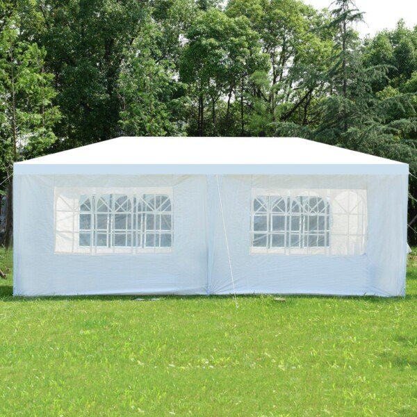 Profesionali renginių palapinė su langais ir tvirtu rėmu 3x6 m (Balta)