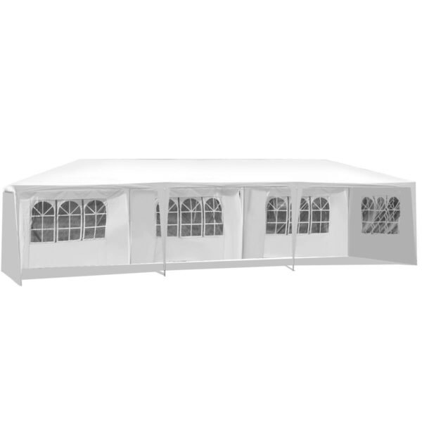 Šventinė Palapinė 3x9 m su Langais (Balta)