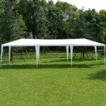 Šventinė Palapinė 3x9 m su Langais (Balta)