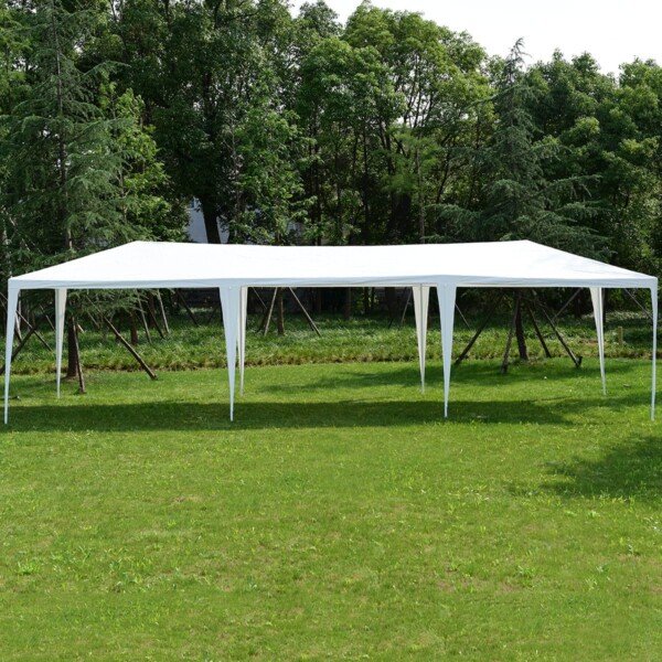 Šventinė Palapinė 3x9 m su Langais (Balta)