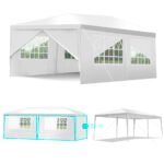 Erdvi 3x6 m šventinė palapinė su langais (Balta)