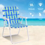 Sulankstomos lauko kėdės su porankiais (6 vnt) (Mėlyna)