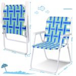 Sulankstomos lauko kėdės su porankiais (6 vnt) (Mėlyna)