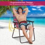 Sulankstomos lauko kėdės (6 vnt.) atsparios UV spinduliams iki 120 kg apkrovos (Raudona)