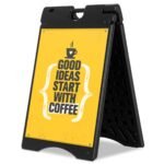 Universalus vandeniu užpildomas reklaminių plakatų stendas (Pilka)