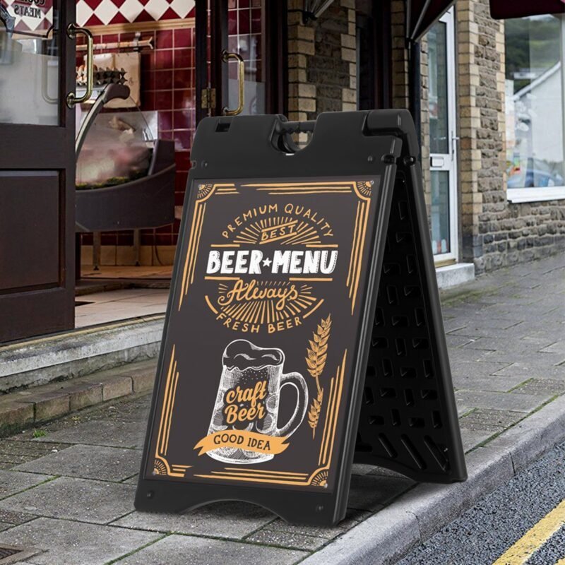 Universalus vandeniu užpildomas reklaminių plakatų stendas (Pilka)